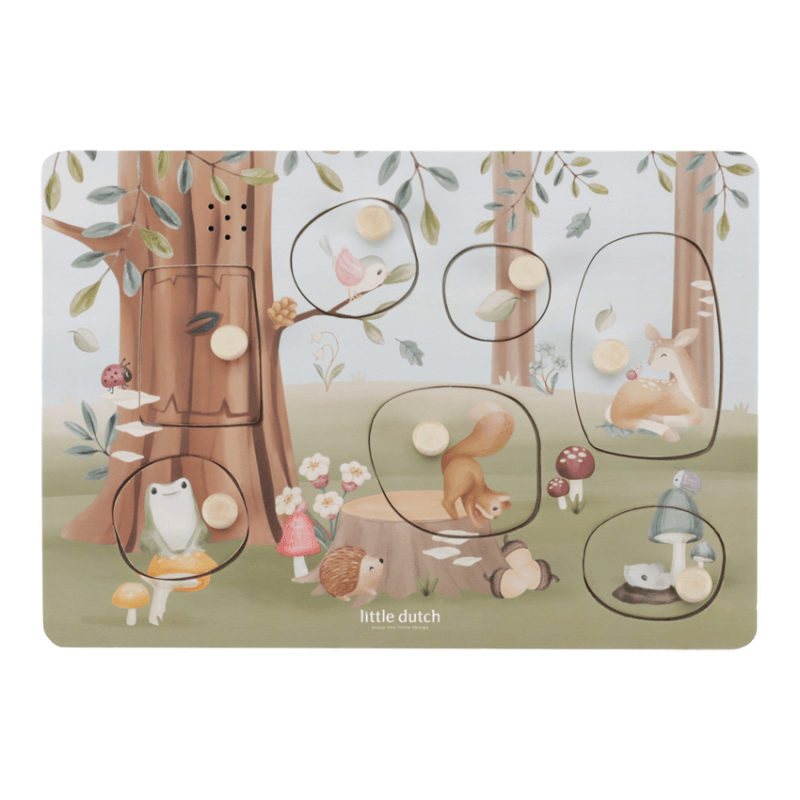 Little Dutch Ξύλινο παζλ με ήχους Forest Friends