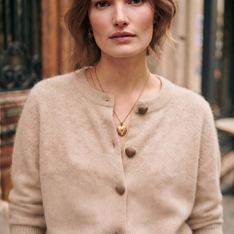 Nolla Button Cardi in Ivory