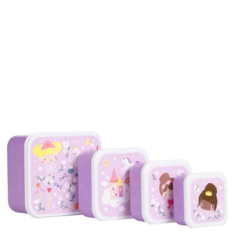 A Little Lovely Company - 4 Lunch & Snack Boxes Princesses