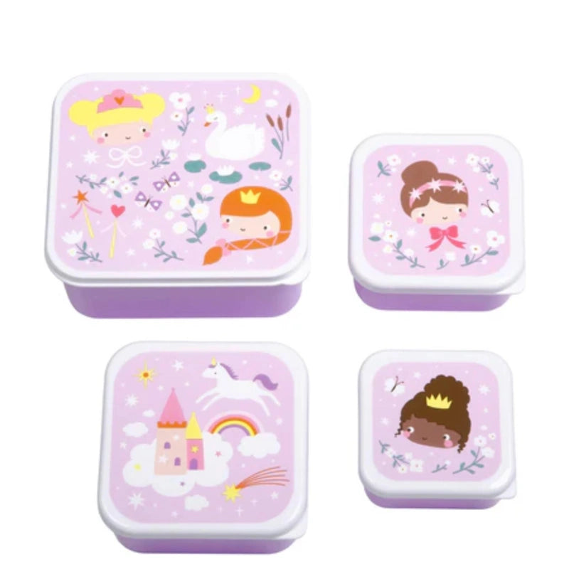 A Little Lovely Company - 4 Lunch & Snack Boxes Princesses