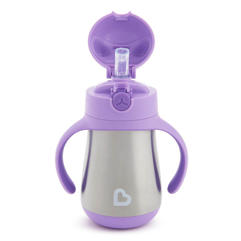 Munchkin Cool Cat Stainless Straw Cup  Light Blue