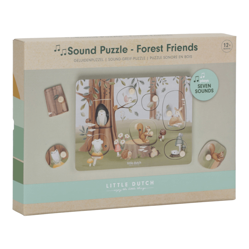 Little Dutch Ξύλινο παζλ με ήχους Forest Friends
