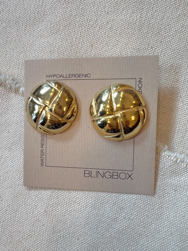 Blingbox Puffer Earring in Gold