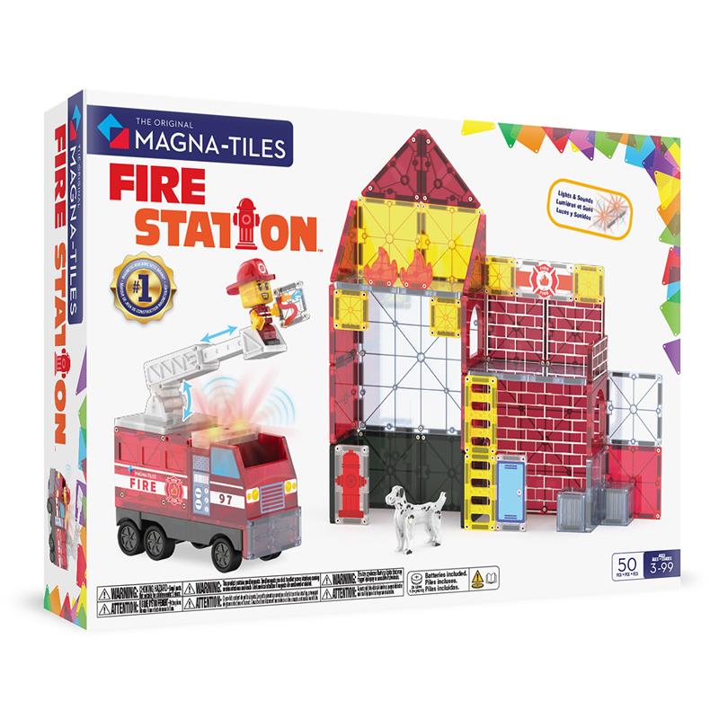MAGNA-TILES Fire Station Μαγνητικό Σετ Κατασκευών 50 Τεμαχίων