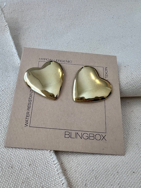 Blingbox Heart Me Earrings in Gold