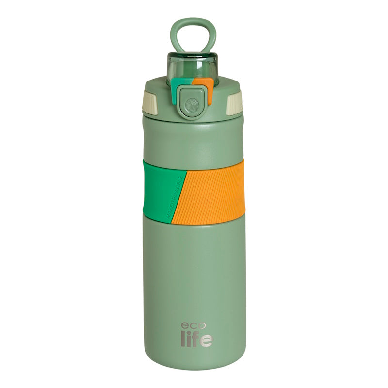 Μπουκάλι Θερμός Ecolife 0,50ltr Πράσινο με λαβή σιλικόνης
