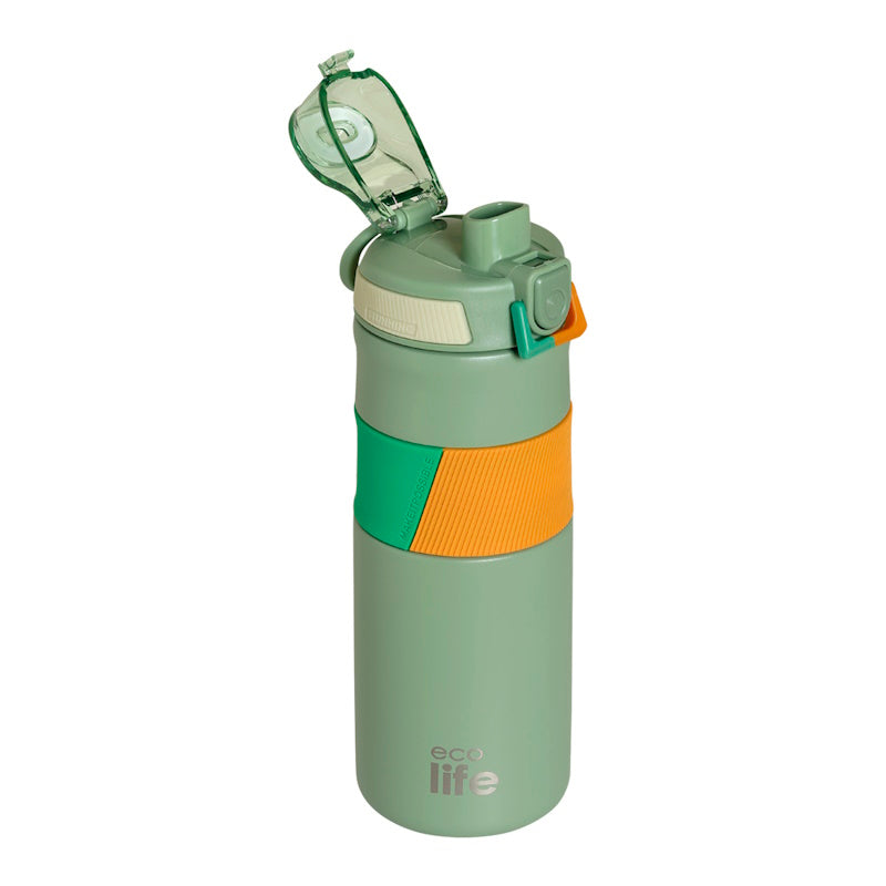 Μπουκάλι Θερμός Ecolife 0,50ltr Πράσινο με λαβή σιλικόνης
