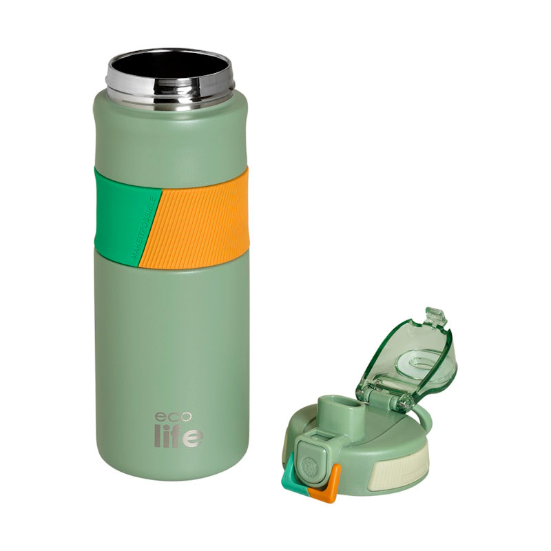 Μπουκάλι Θερμός Ecolife 0,50ltr Πράσινο με λαβή σιλικόνης