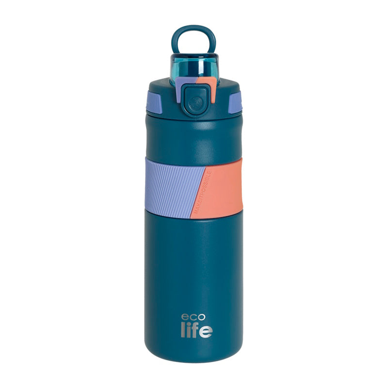 Μπουκάλι Θερμός Ecolife 0,50ltr Μπλε με λαβή σιλικόνης
