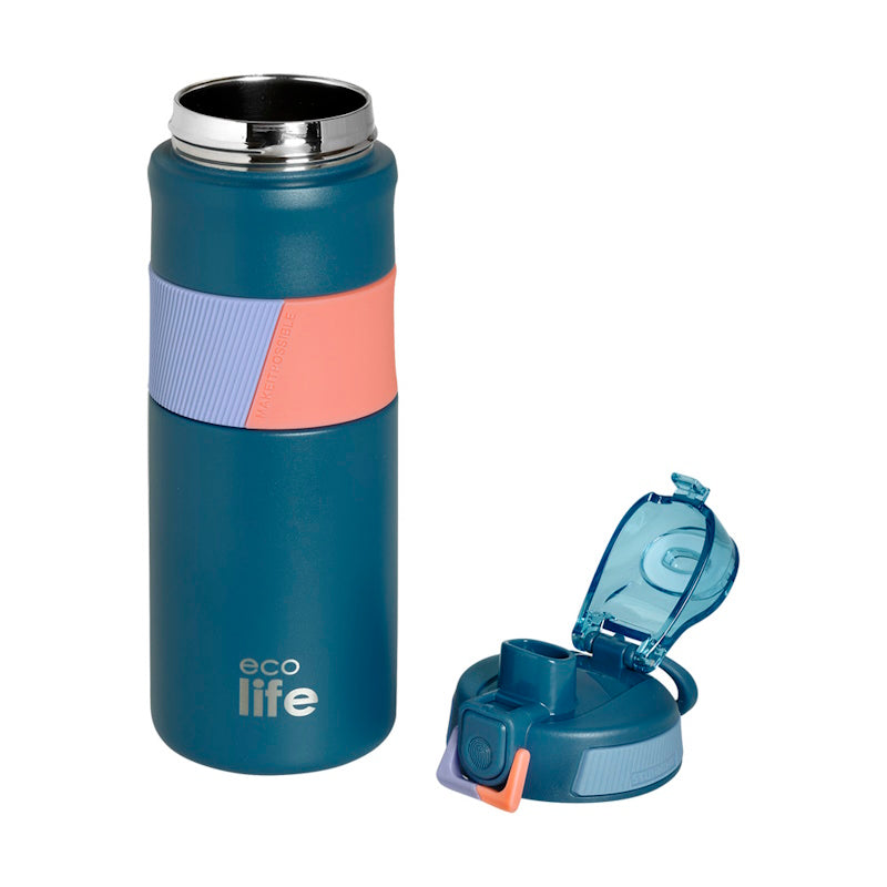 Μπουκάλι Θερμός Ecolife 0,50ltr Μπλε με λαβή σιλικόνης