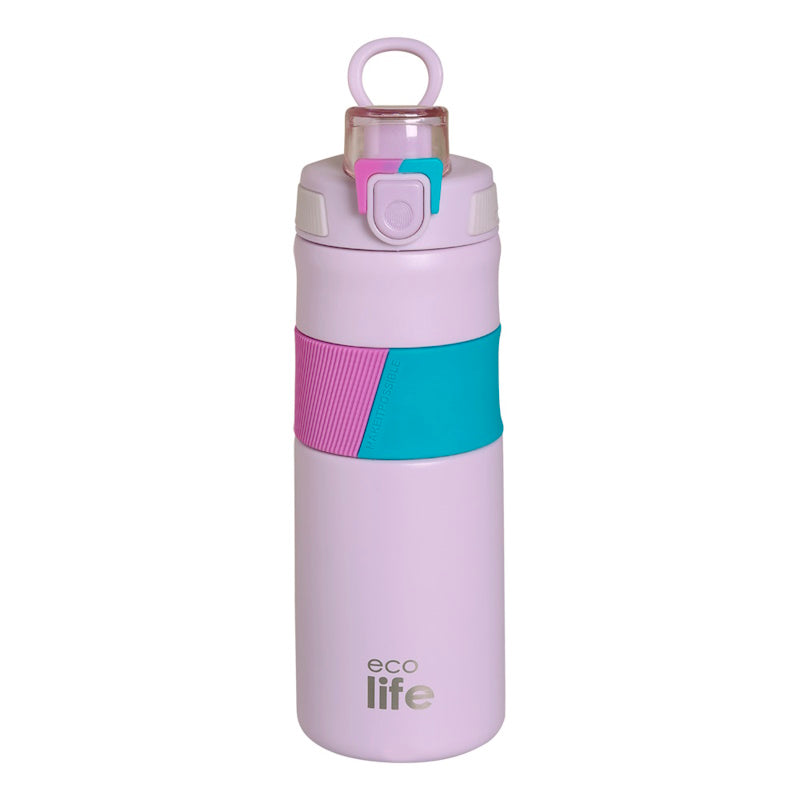 Μπουκάλι Θερμός Ecolife 0,50ltr Ροζ με λαβή σιλικόνης