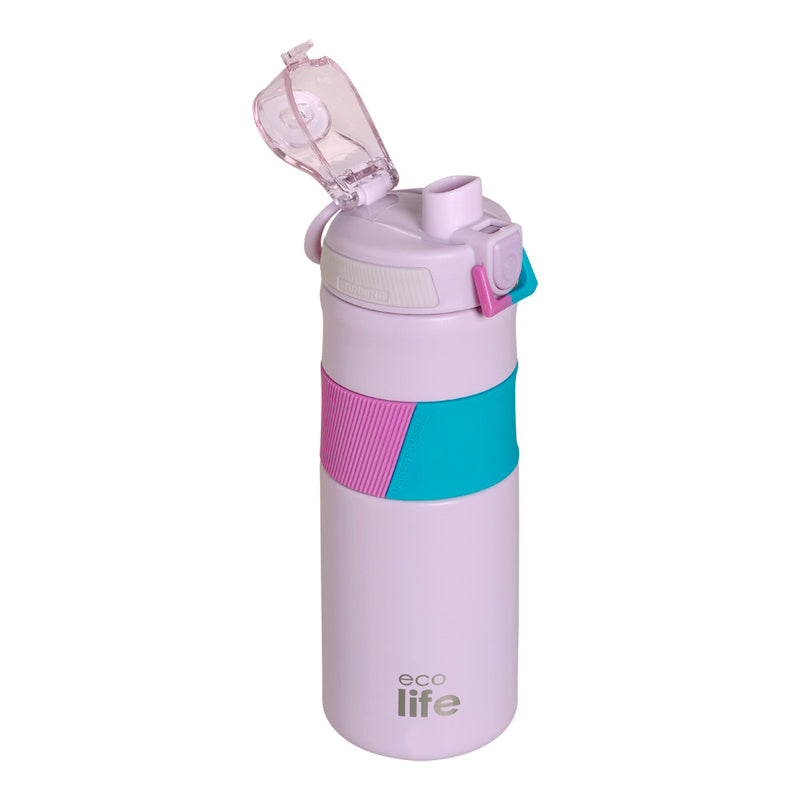 Μπουκάλι Θερμός Ecolife 0,50ltr Ροζ με λαβή σιλικόνης