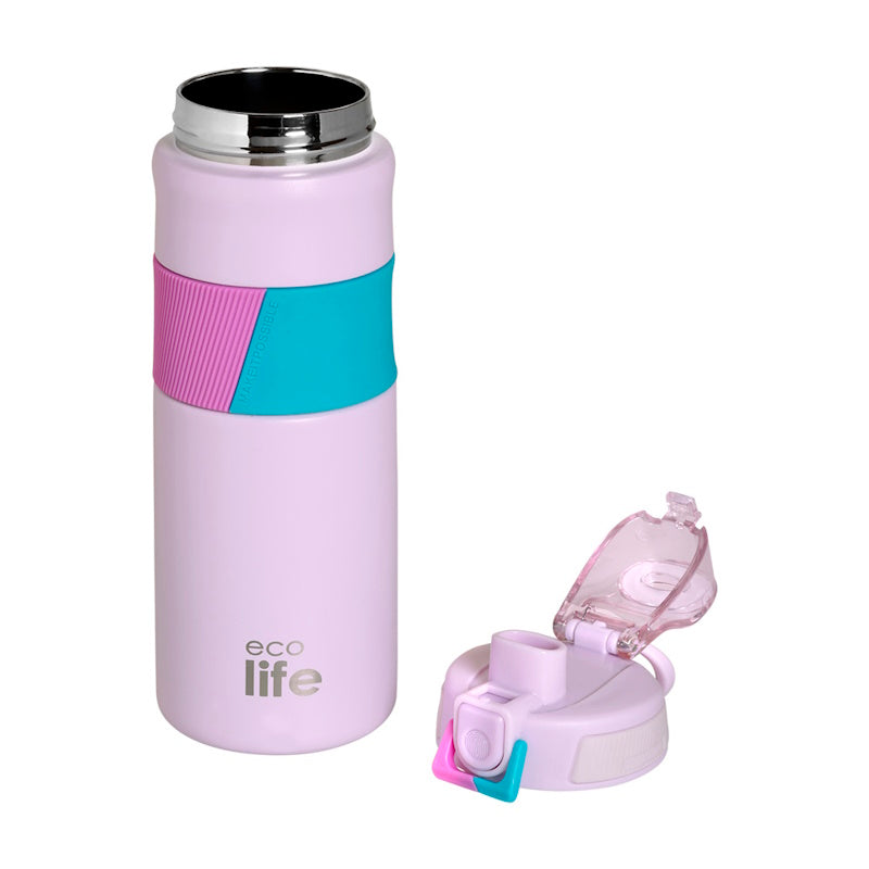 Μπουκάλι Θερμός Ecolife 0,50ltr Ροζ με λαβή σιλικόνης
