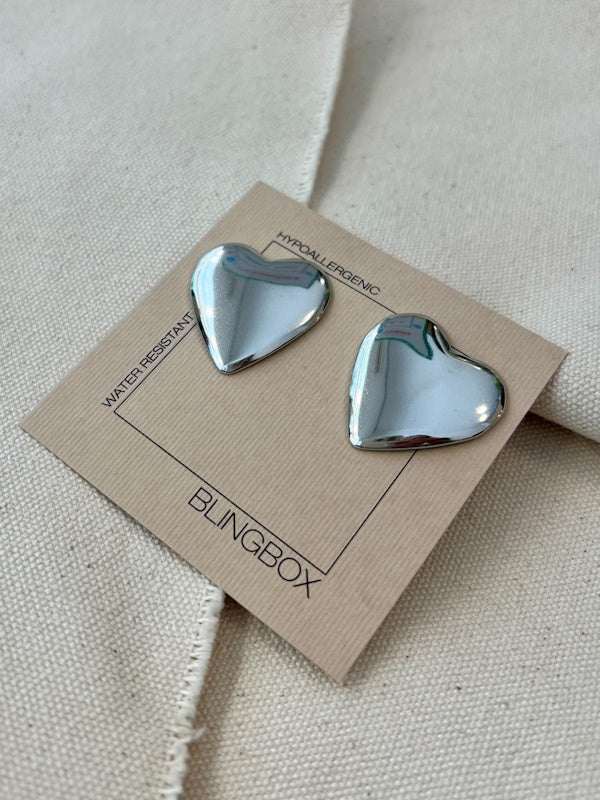 Blingbox Heart Me Earrings in Silver
