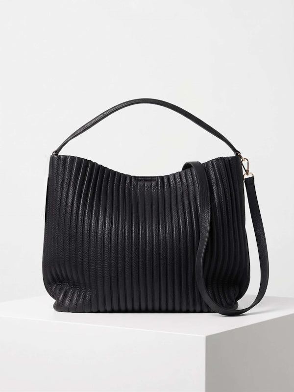 Plise Shoulder Bag in Black