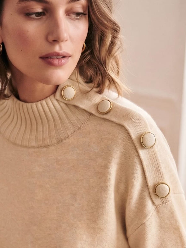 Button up Knit in Beige