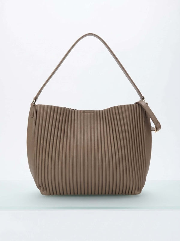 Plise Shoulder Bag in Cement