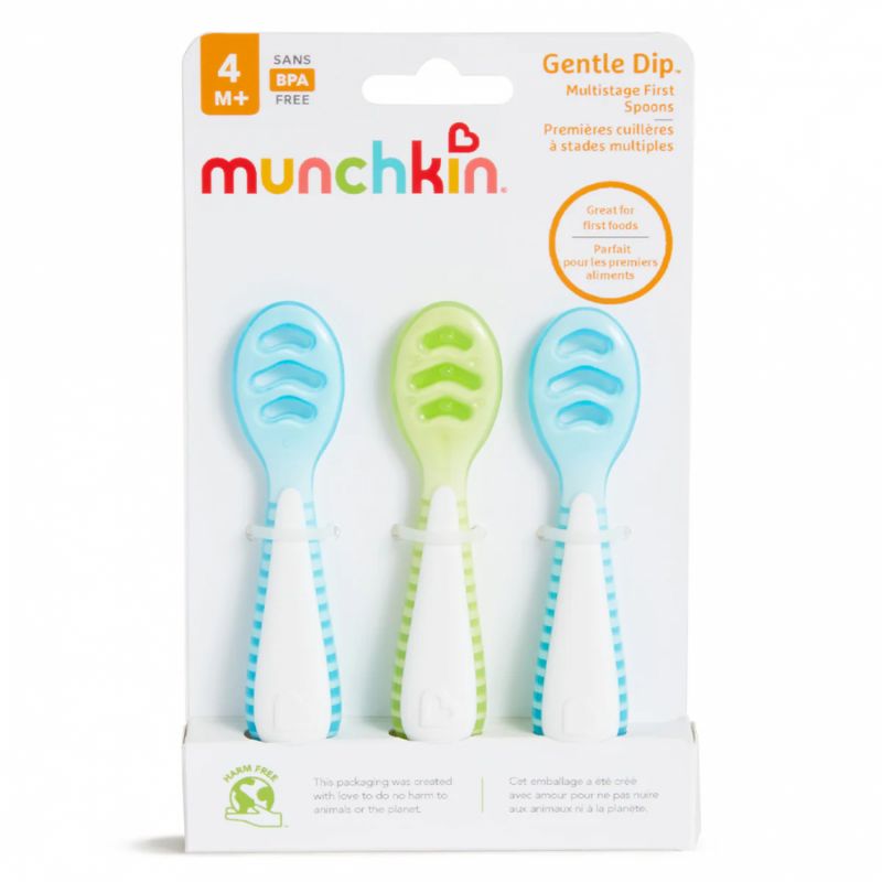 Munchkin Σετ 3τμχ Κουταλάκια Αυτοσίτισης Green/Blue