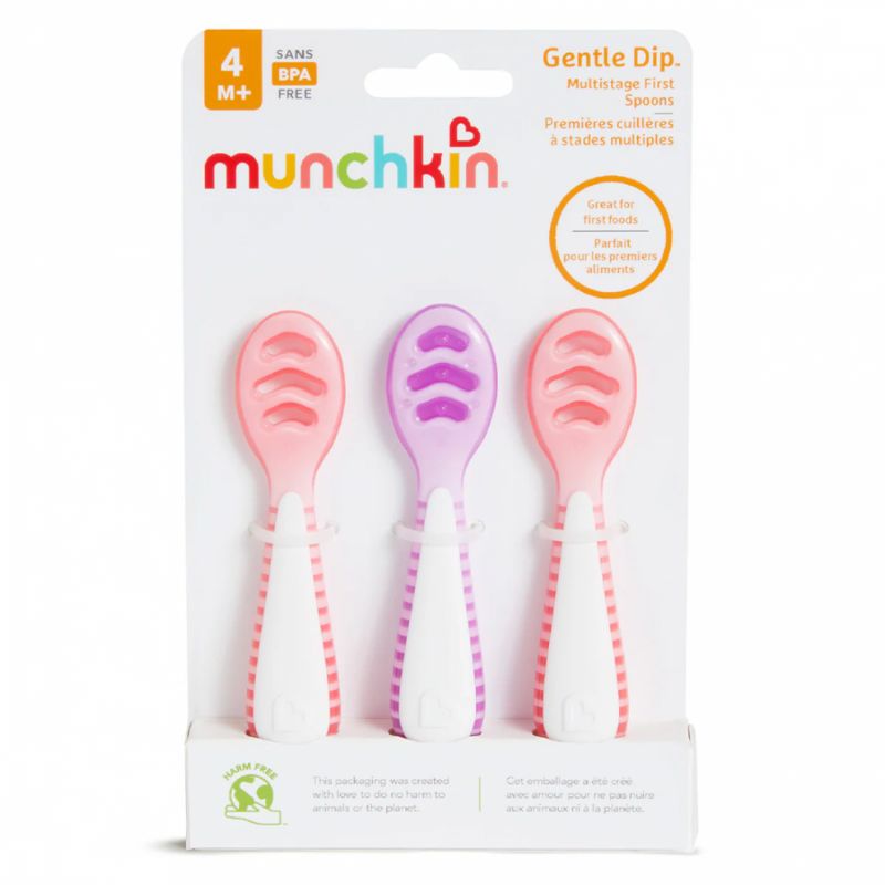 Munchkin Σετ 3τμχ Κουταλάκια Αυτοσίτισης Pink/Purple