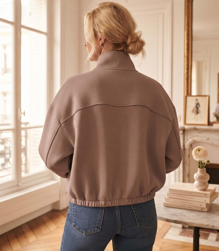 Scuba Bomber Jacket in Nude