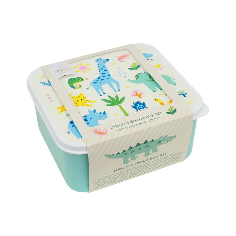 A Little Lovely Company - 4 Lunch & Snack Boxes Jungle