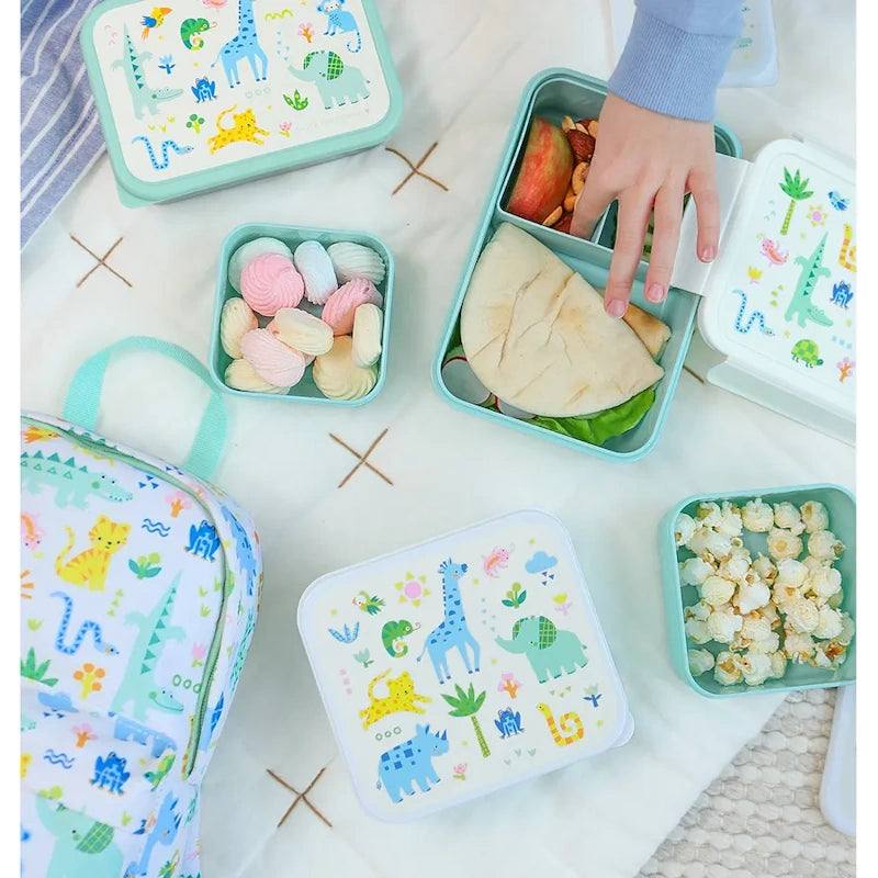 A Little Lovely Company - 4 Lunch & Snack Boxes Jungle