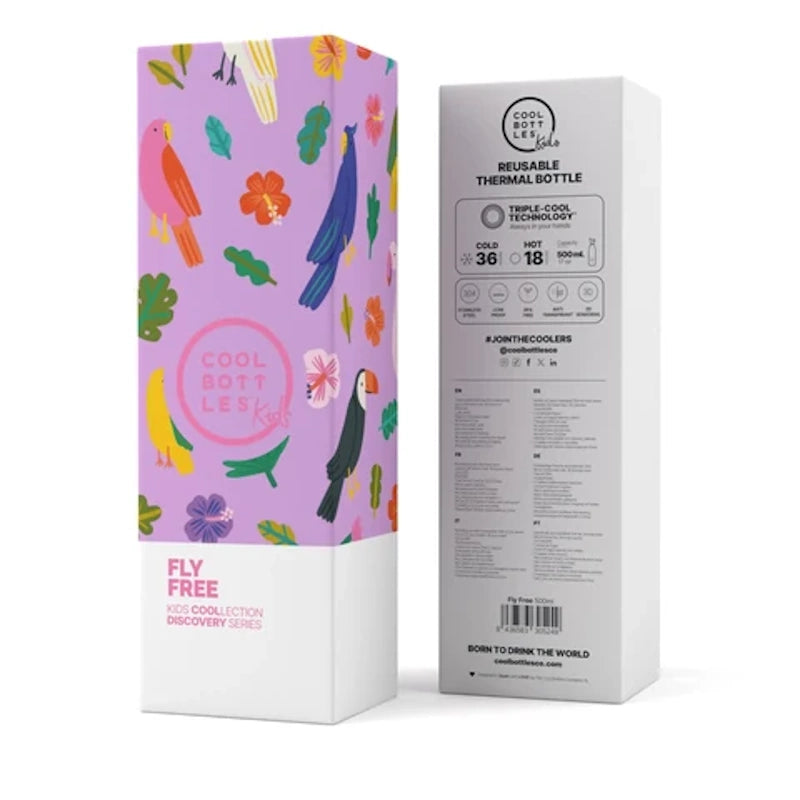 Cool Bottles Ανοξείδωτο παιδικό μπουκάλι Fly Free 500ml