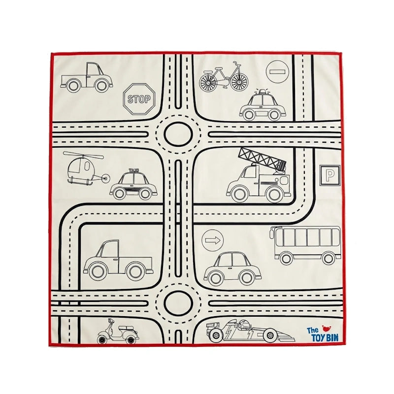 The Toy Bin Large Creative Drawing Floor Mat with Cars