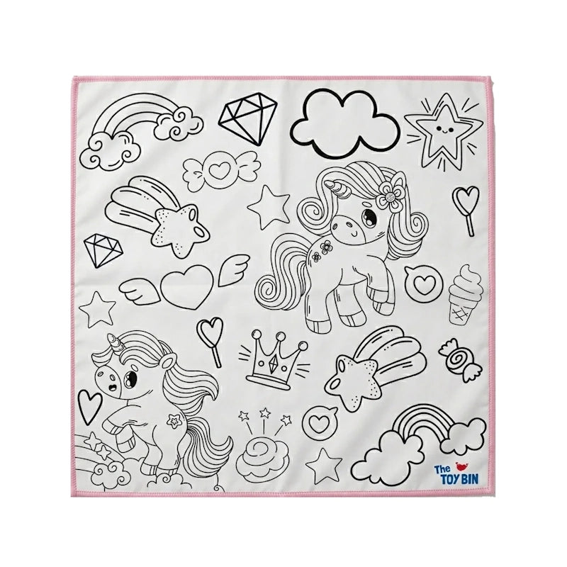 The Toy Bin Large Creative Drawing Floor Mat with unicorns