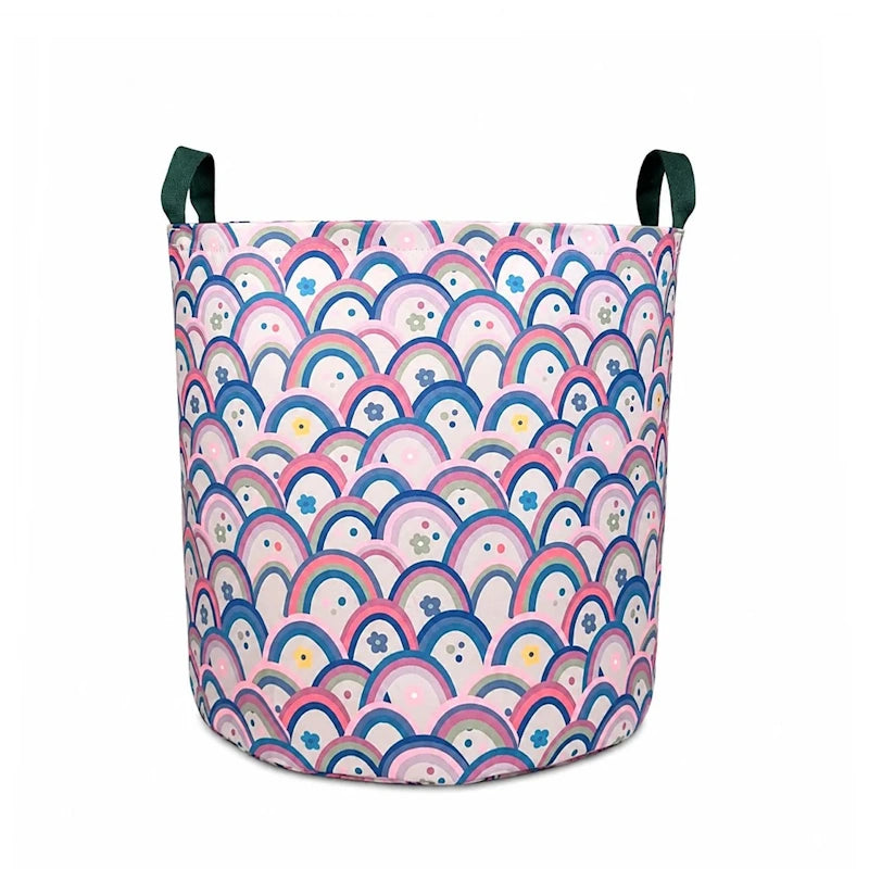 The Toy Bin Rainbow Toy Storage Basket for Kids | Foldable Playroom Organizer