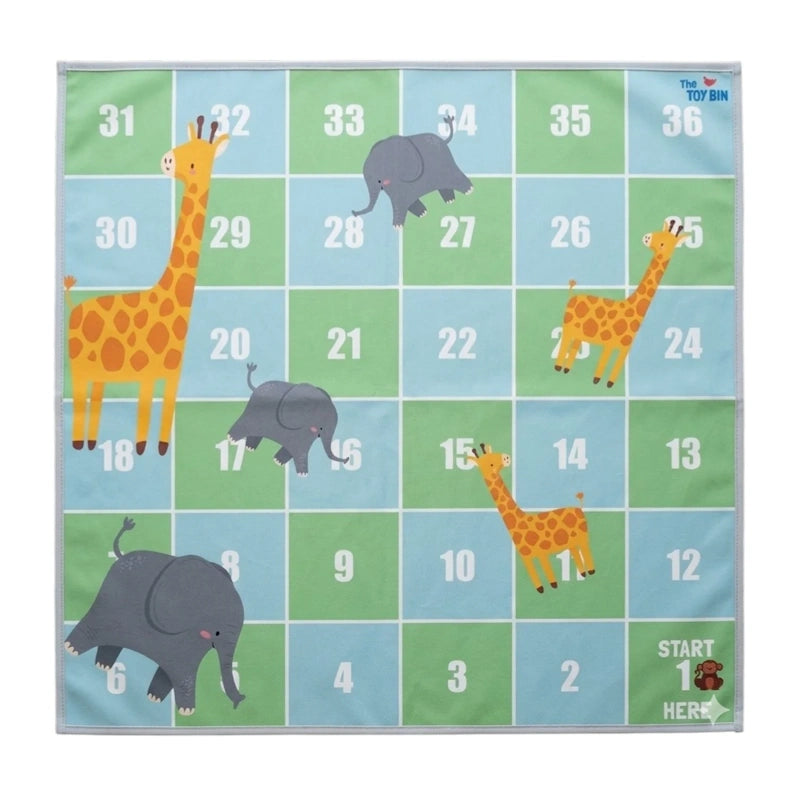 The Toy Bin Cars Giant Snakes and Ladders Floor Game for Kids - Animals