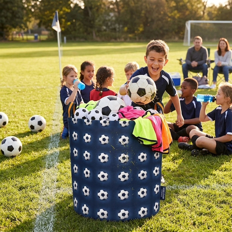 The Toy Bin Kids Toy Storage Basket for Balls & Sports Toys | Foldable Toy Organizer