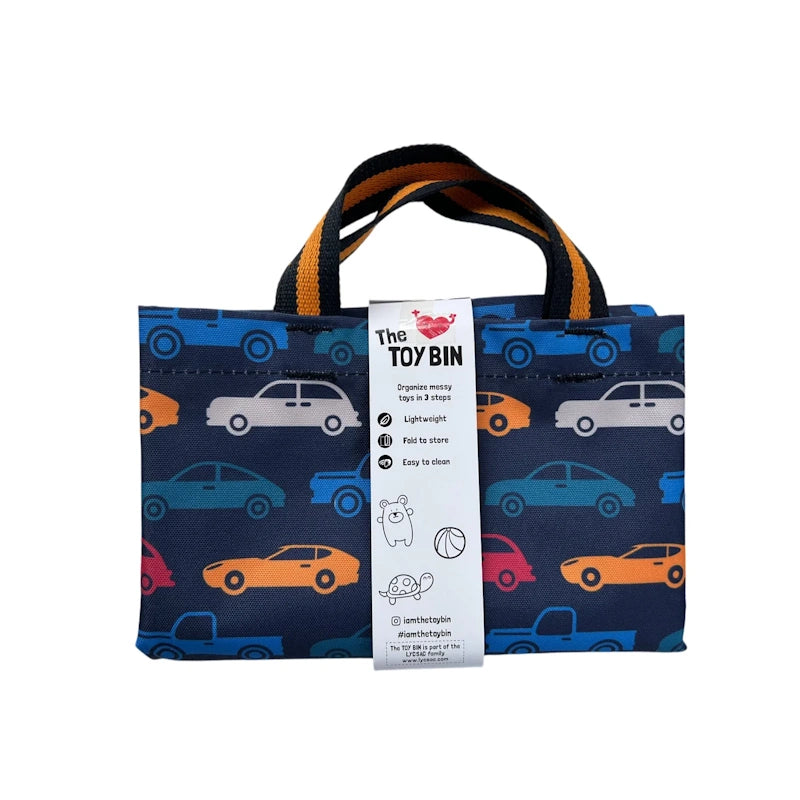 The Toy Bin Cars Toy Storage Basket for Boys | Kids Car Theme Toy Organizer