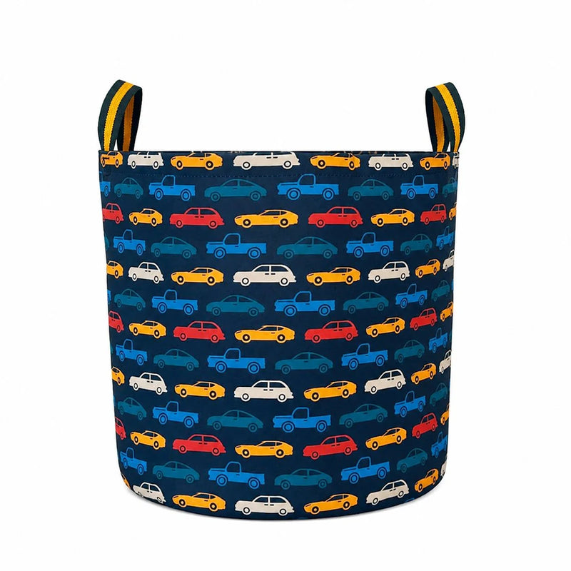 The Toy Bin Cars Toy Storage Basket for Boys | Kids Car Theme Toy Organizer