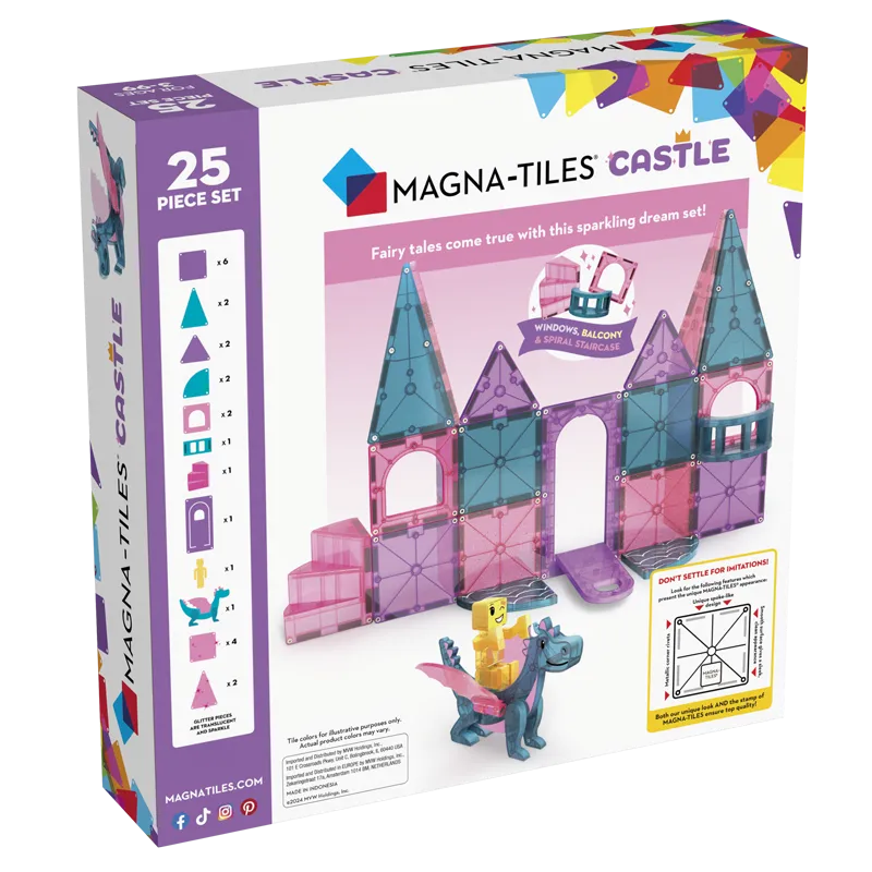 Magna-Tiles Castle 25 Τεμάχια – Μαγνητικά Πλακίδια STEM για Κάστρα