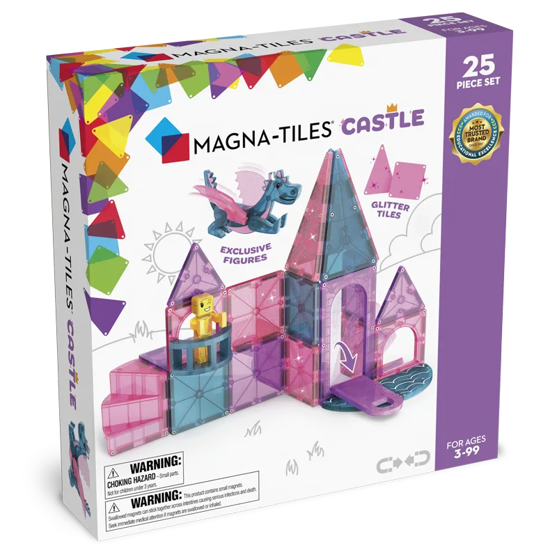 Magna-Tiles Castle 25 Τεμάχια – Μαγνητικά Πλακίδια STEM για Κάστρα