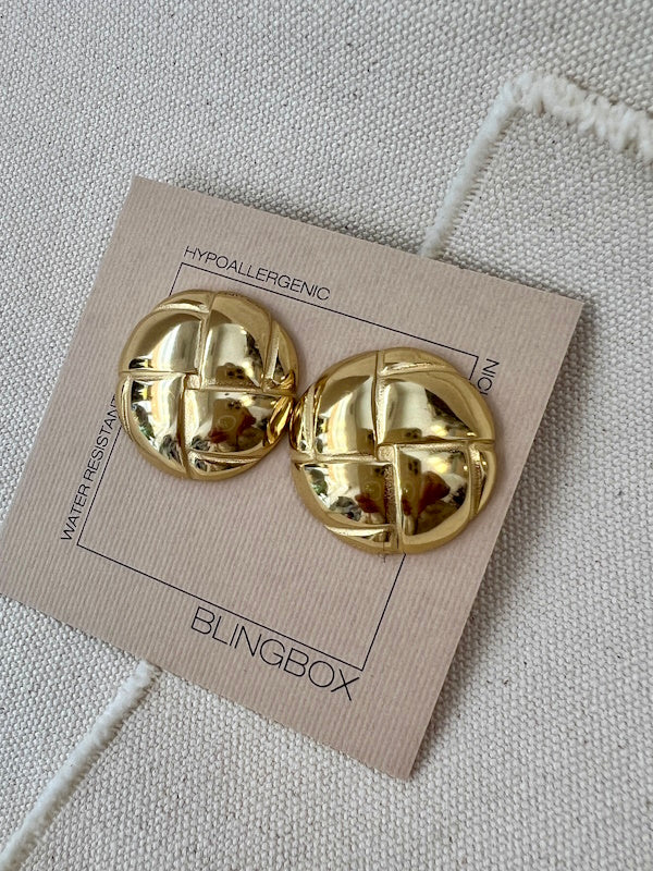 Puffer Earrings in Gold