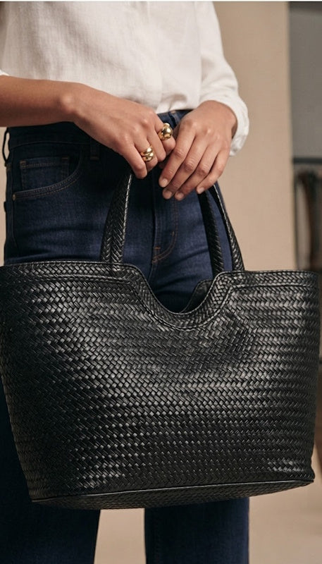 Balle Wicker Bag in Black