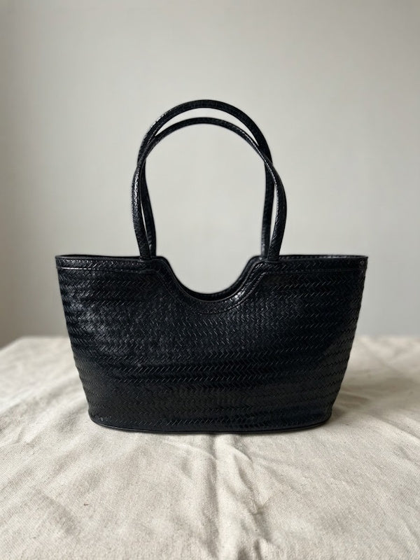 Balle Wicker Bag in Black