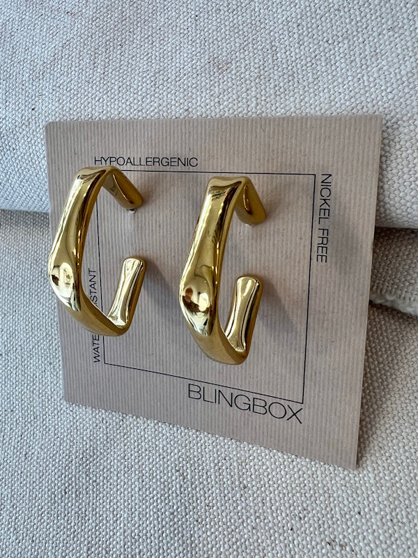 Square Hoops in Gold