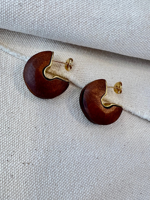 Wood Nut Earrings