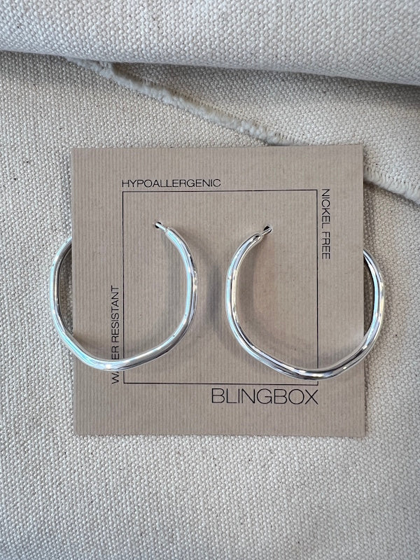 Abstract Hoops in Silver