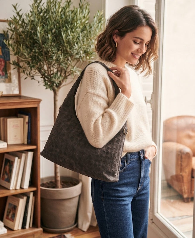 Treble Shopper Bag in Grey