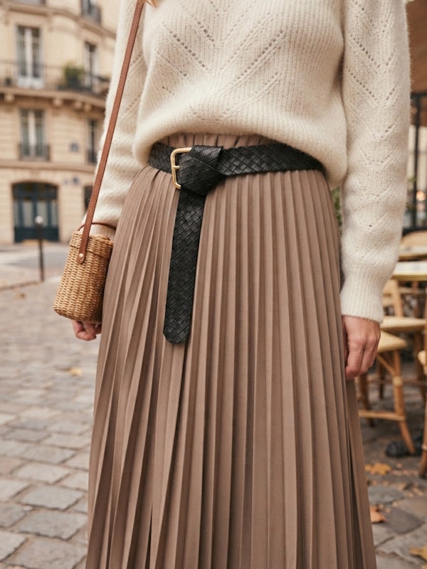 Waffle Skirt in Cement