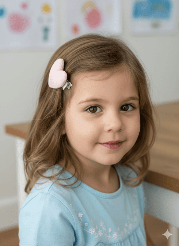 Olivia Bloom Felt Heart Set in Lemon