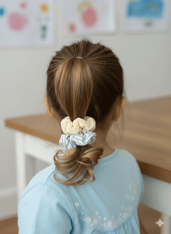 Olivia Bloom Le Stripe Scrunchie Set in Lemon/Rose