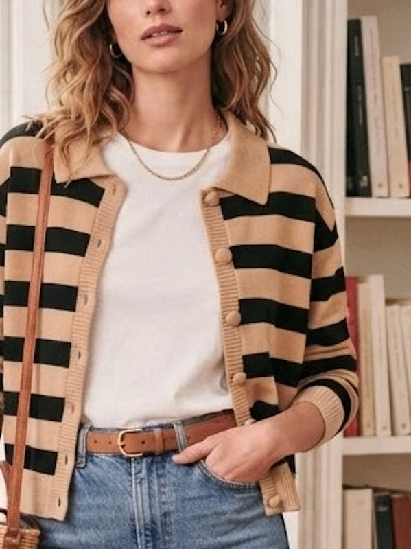 Linda Mariniera Top in Mocca/Black