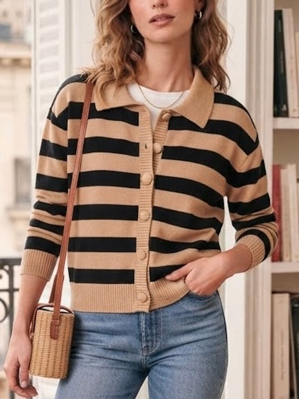 Linda Mariniera Top in Mocca/Black