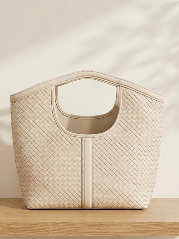 Woven Shopper Bag in Cream