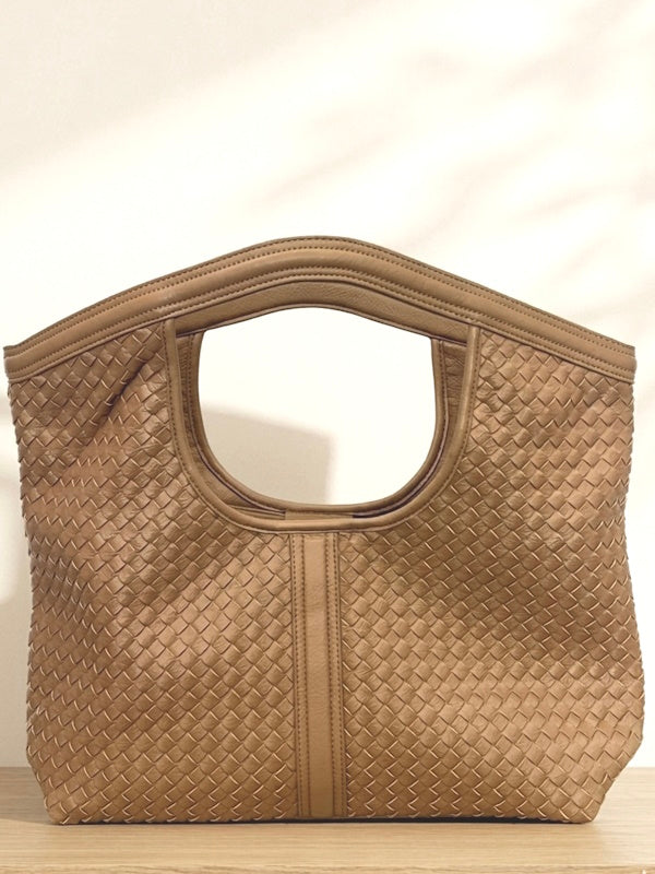 Woven Shopper Bag in Mocca
